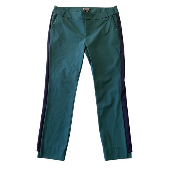 Golftini Pants Womens XL Green Track Stripe Side Zip Stretch Golf Performance - Picture 1 of 7